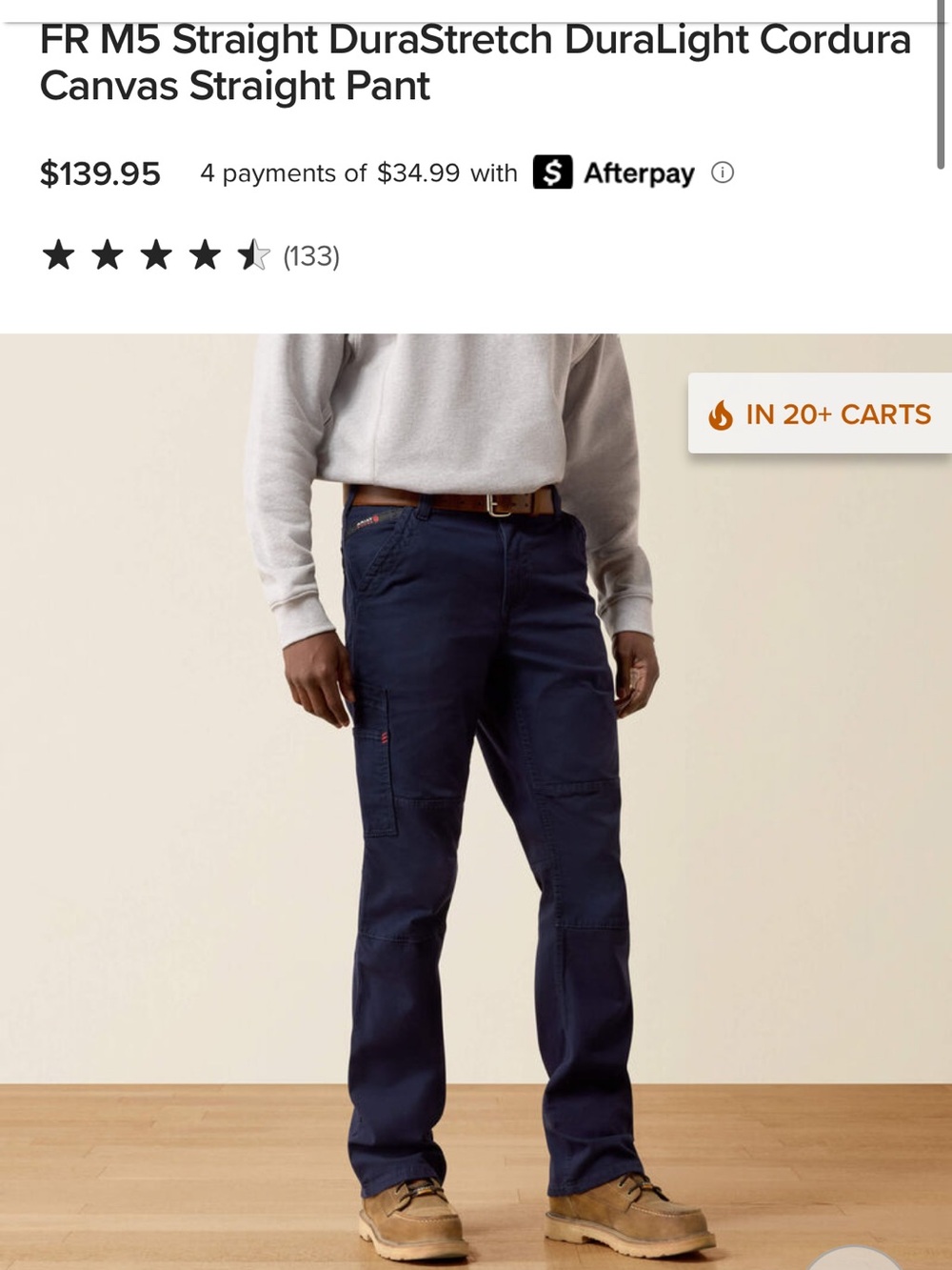 NWOT Ariat Men's Navy FR Work Pants